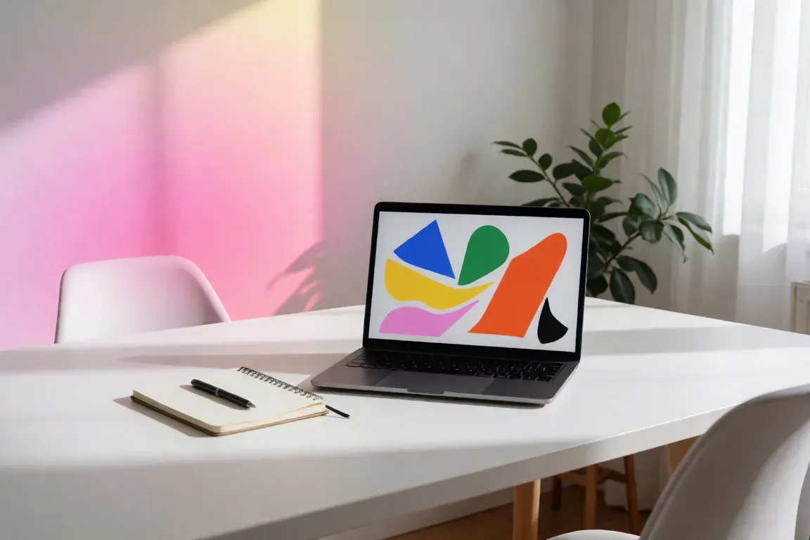 Ordinateur dans un espace de travail lumineux
